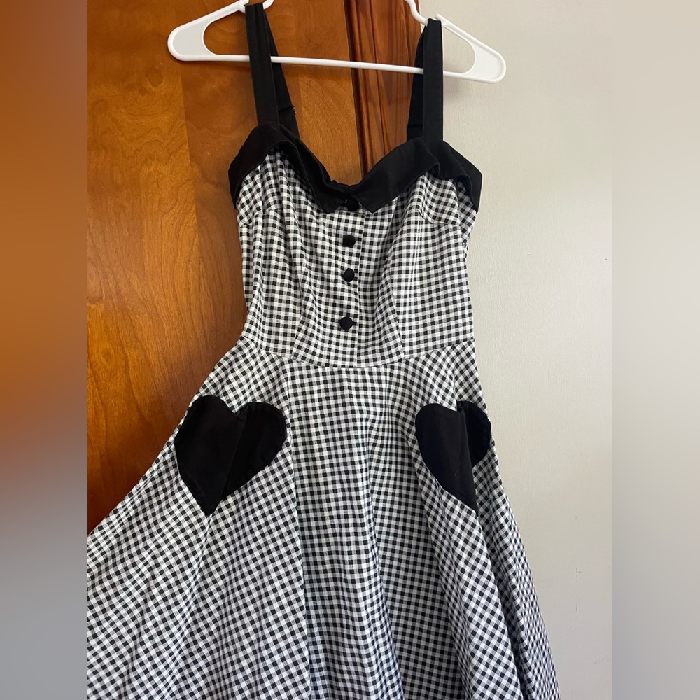 Classic Pinup Couture black white gingham betsey dress  M - Picture 3 of 7